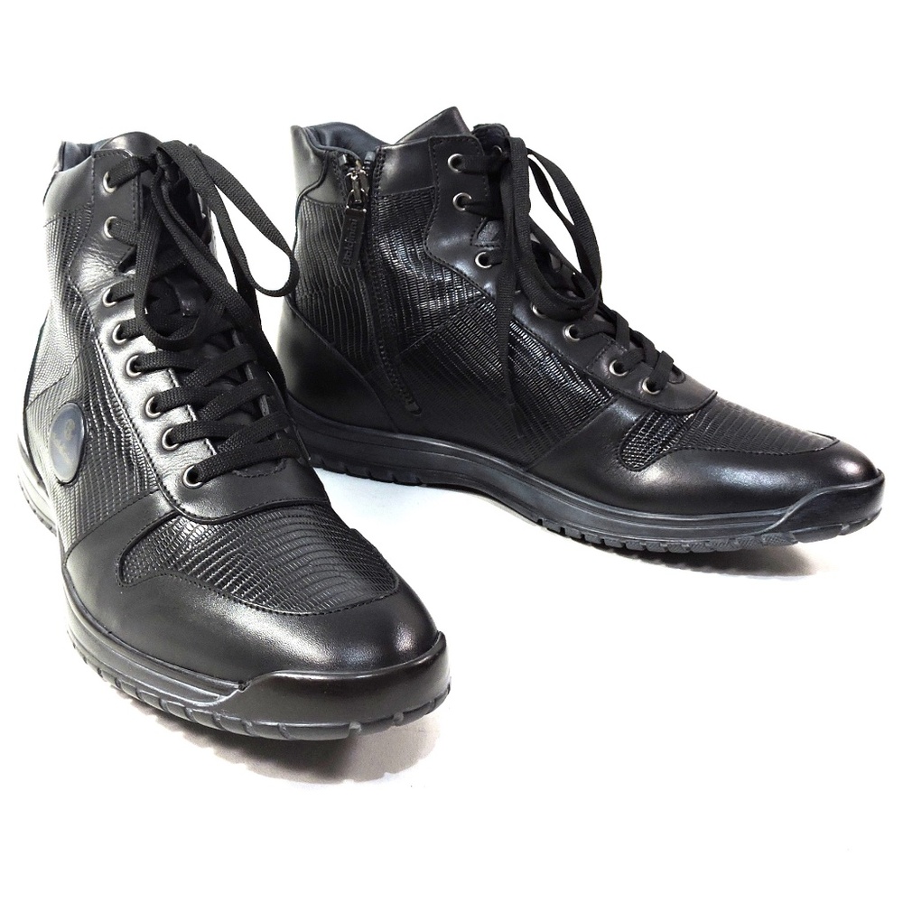 BALDININI  🇮🇹 MEN'S BLACK SOFT LEATHER WINTER SPORT BOOTIE